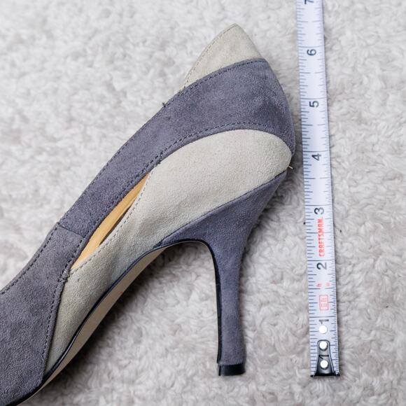 Audrey Brooke Black Gray Suede Cap Toe Heels Pumps Womens Size 8.5 - Picture 8 of 16
